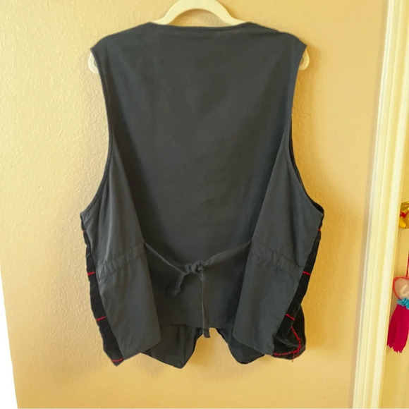 Vintage Victoria Jones Christmas Black Velvet Vest, 100% cotton,  size 22 - Picture 3 of 7